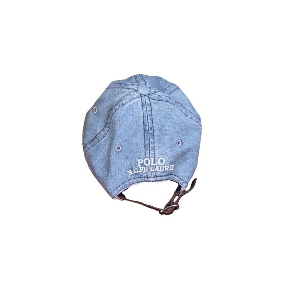 Polo Ralph Lauren Light Wash Blue Denim Polo Bear Preppy Bear Baseball Cap Hat - Picture 6 of 7